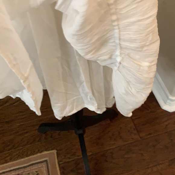 En Creme white layered ruffle and lace midi dress MED - Picture 11 of 16